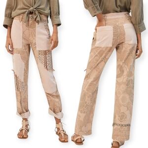 Anthropologie Pilcro The Camp Wanderer Patchwork Embroidered Floral Jeans 26